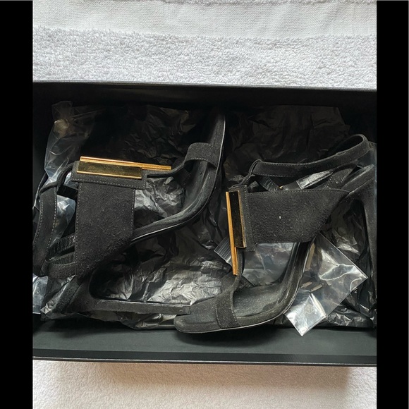Saint Laurent Janic Heels, Suede, Black, 35 - Picture 4 of 10